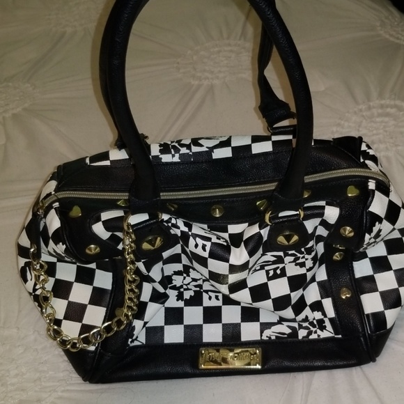 betsey johnson checkered purse